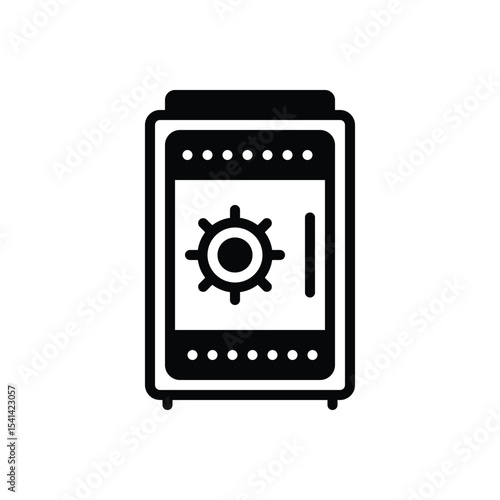Black solid icon for money safety