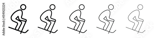 Skiing icon for mobile concept and web design.
