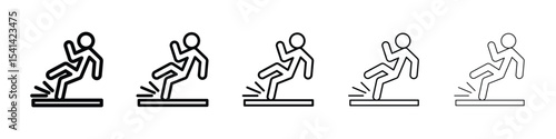 Slippery floor icon for mobile concept and web design.