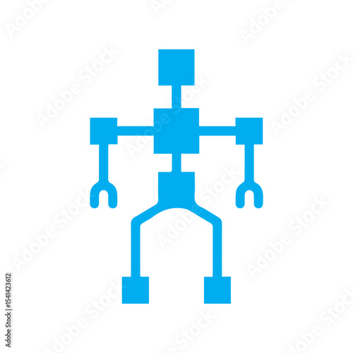 Artificial robot colored icon
