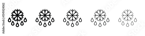 Snowflake droplets icon for mobile concept and web design.