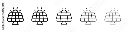 Solar panel icon for mobile concept and web design.