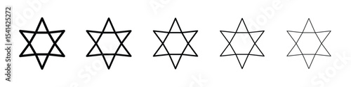 Star of David icon for mobile concept and web design.