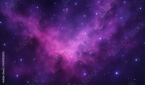 Abstract blue cosmic background with a starfield galaxy and deep outer space
