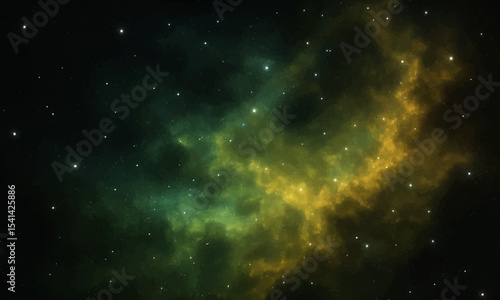 Bright abstract blue light cosmos deep space background with starry sky and nebula
