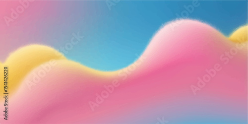 Colourful heart shapes drift across a romantic blue sky, symbolizing love and romance on a bright summer day
