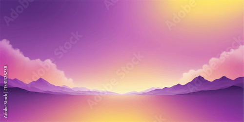 Dramatic sunset over a mountainous landscape with colourful clouds and a serene view