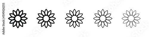 Sunflower icon for mobile concept and web design.