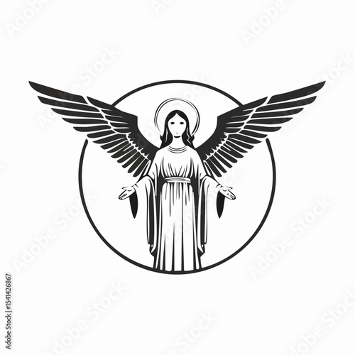 Obraz na plátně Angel Moroni The Church of Jesus Christ of Latter Design Logo vector