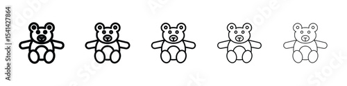 Teddy bear icon for mobile concept and web design.
