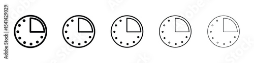 Time quarter past icon for mobile concept and web design.