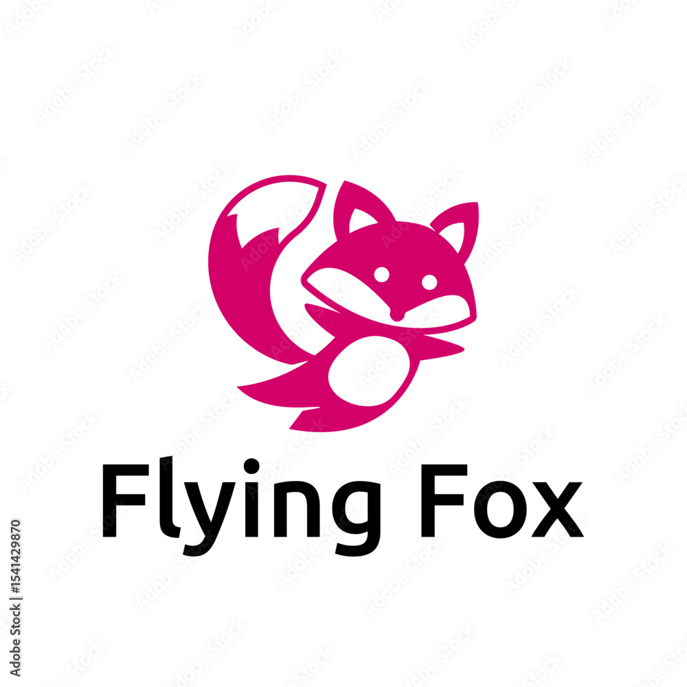 Fototapeta premium Cartoon Styled of Playful Flying Fox in Mid Air
