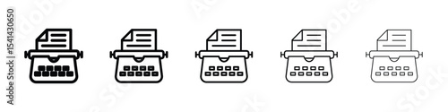 Typewriter icon for mobile concept and web design.