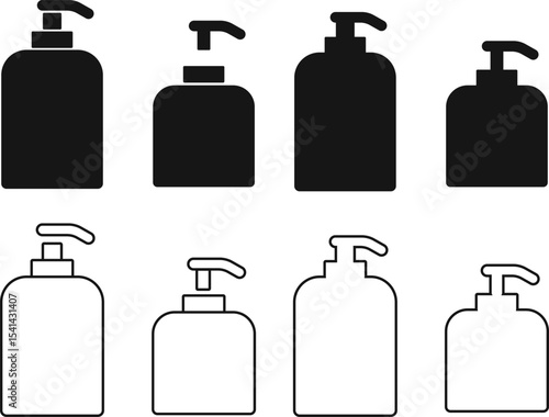 soap bottles icon. Hand sanitizer sign. healthcare and medicine. soap dispenser symbol
