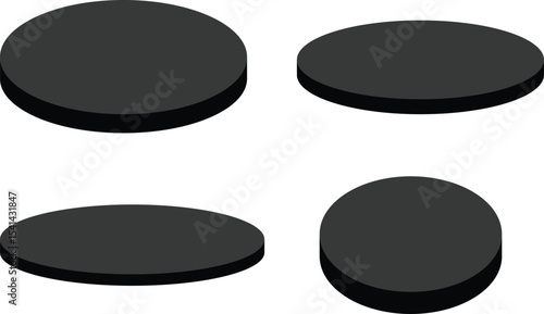 Black circle Display Platform. curved backdrop. displaying luxury products. digitally generated image