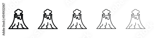 Volcano icon for mobile concept and web design.