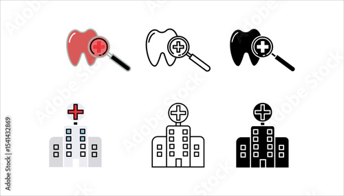 Dental care icon set, for health information and data needs, editable vector eps 10.
