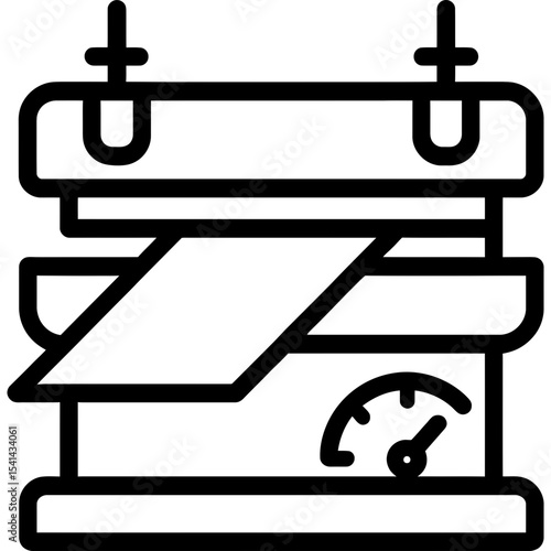 Minimalist plate bender icon with bold lines
