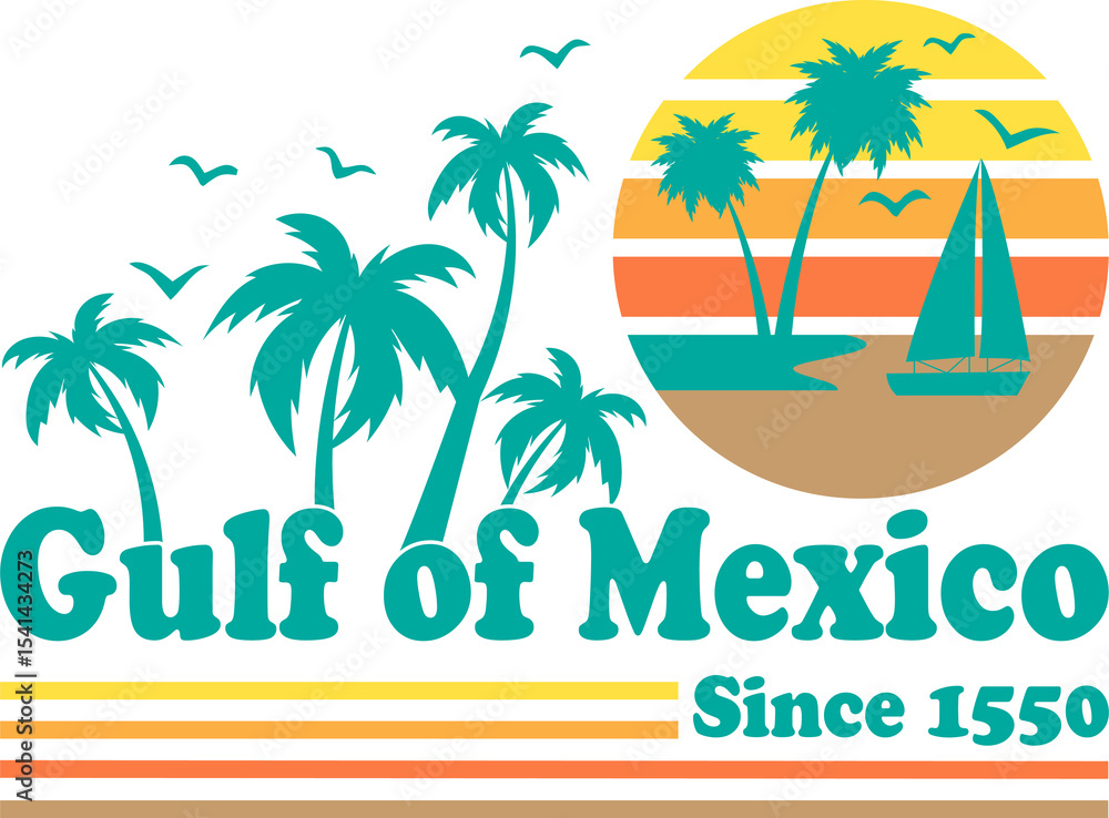 Fototapeta premium Gulf of Mexico Funny Svg Design