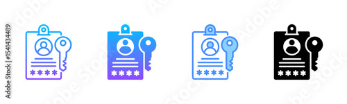 Login Credentials Multi Style Icon Set