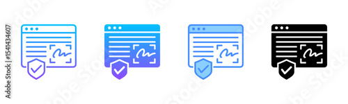 Digital Signature Multi Style Icon Set