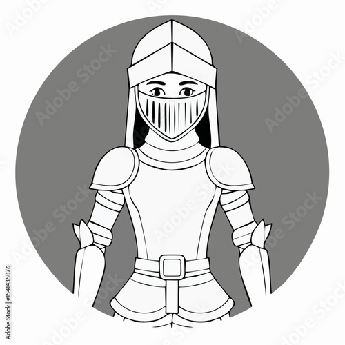 Crusade Knight Image Vector. Crusader knight illustration Black and White Image vector.