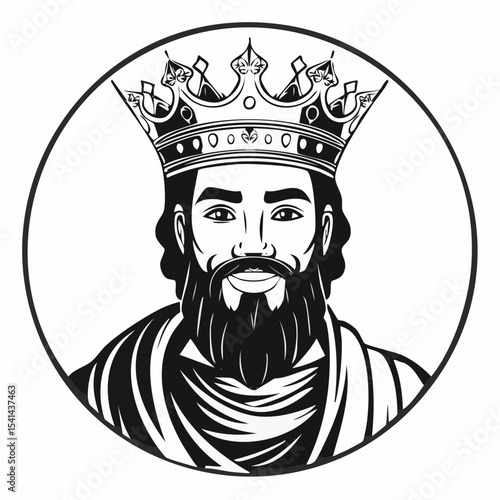 Byzantine man prince character wearing crown Image Vector isolated on white background