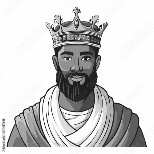 Byzantine man prince character wearing crown Image Vector isolated on white background