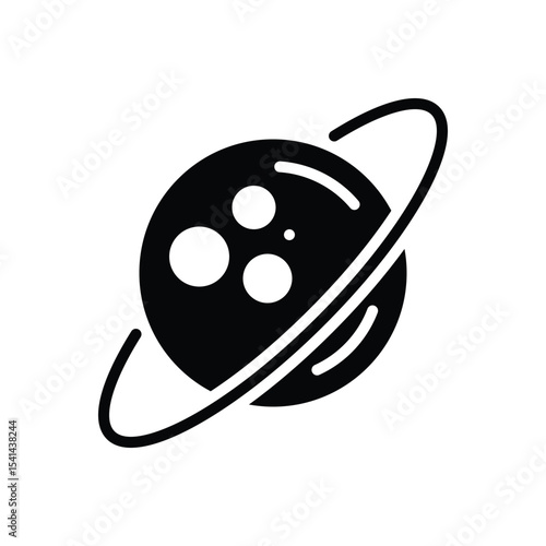 Black solid icon for uranus