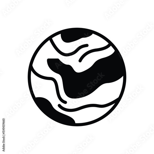 Black solid icon for pluto