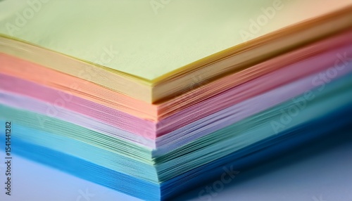Wallpaper Mural A vibrant stack of pastel-colored paper sheets, neatly arranged in a visually appealing gradient. Torontodigital.ca