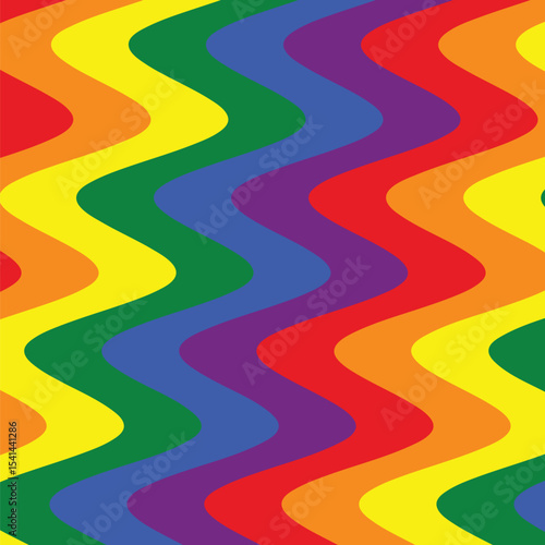 Pride Month Buzzing Rainbow, Flat Style Background
