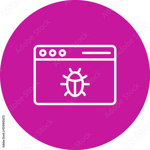 Infected Vector Line Pink Circle Icon Design