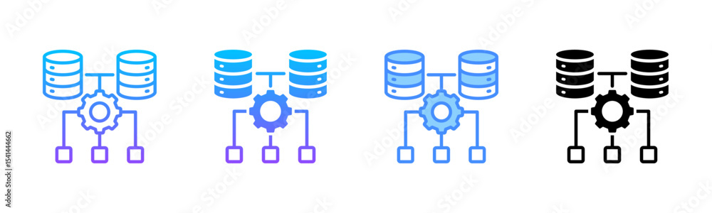 Database Management Multi Style Icon Set Database Management Multi Style Icon Set