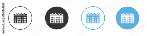 Calendar icon Logo Template Design set