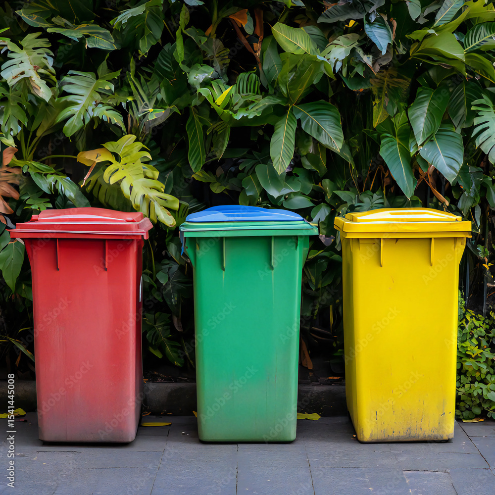 In developing countries, establishing a robust waste management system, compost, waste and recycle 3 dustbins In developing countries, establishing a robust waste management system, compost, waste and recycle 3 dustbins