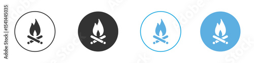 Campfire icon Logo Template Design set