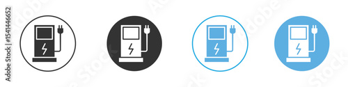 Charging station icon Logo Template Design set