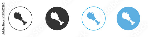 Chicken leg icon Logo Template Design set