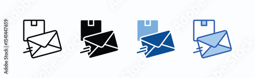 Mail icon sheet multiple style collection isolated vector