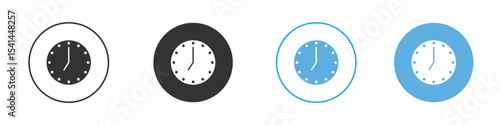 Clock seven icon Logo Template Design set