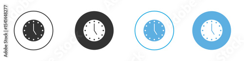 Clock-five icon Logo Template Design set