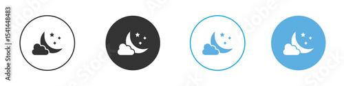 Cloud moon icon Logo Template Design set