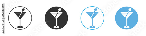 Cocktail icon Logo Template Design set