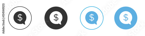Comment dollar icon Logo Template Design set