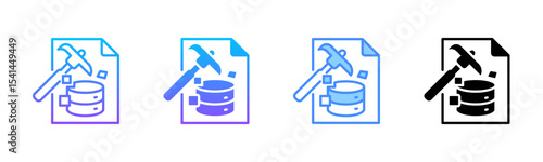 Data Mining Multi Style Icon Set