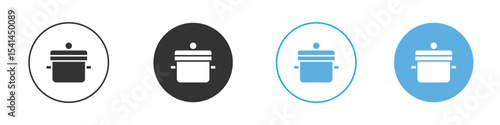 Cooking pot icon Logo Template Design set