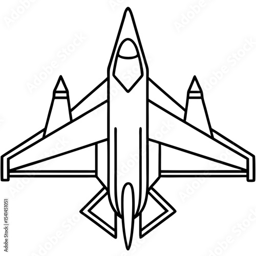 figter jet line art vector