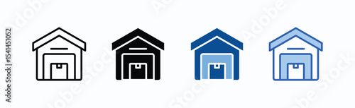 Warehouse icon sheet multiple style collection isolated vector