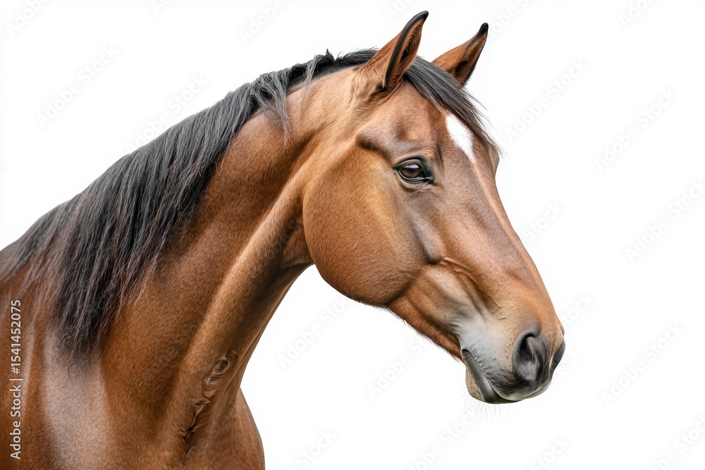 Abrown horse with a black mane Abrown horse with a black mane